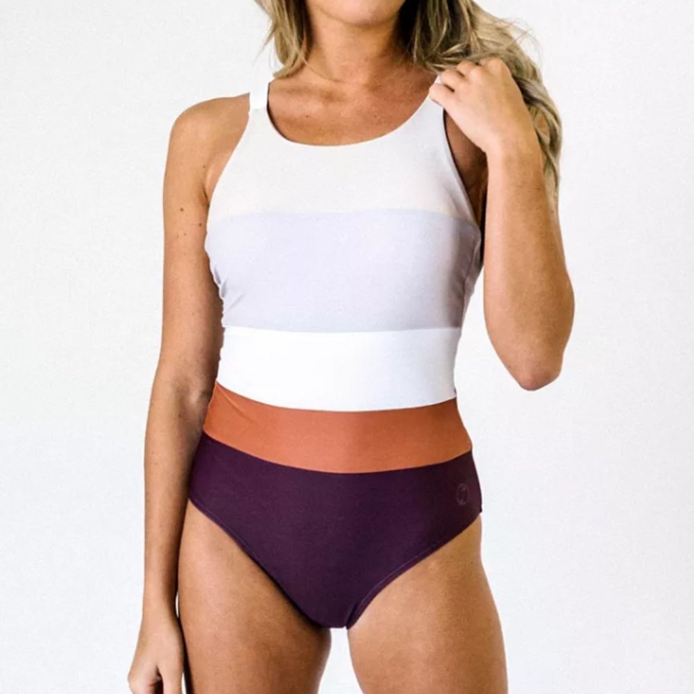 Nani Swimwear Women's Colorblock One Piece Swimsuit, Medium